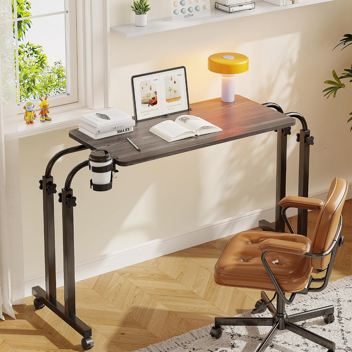 Recliner Table, Overbed Table, Wheelchair Table with Cup Holder - Image 7