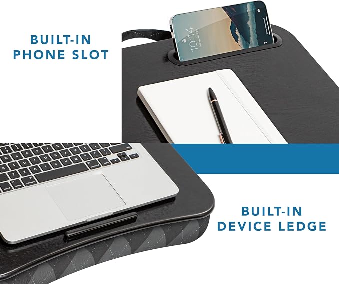 LAPGEAR Designer Lap Desk – Gray Argyle, 2-Pack with Storage Basket - Image 5