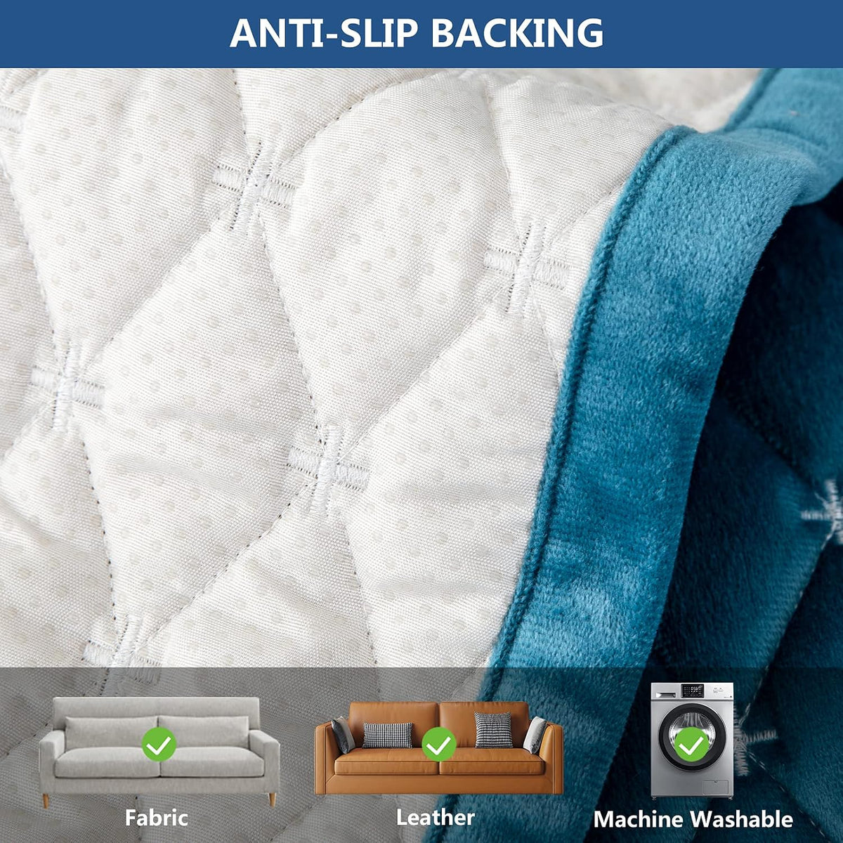 Velvet Sectional Couch Covers for Dogs,Blue,1PC,43''x63'' - Image 4