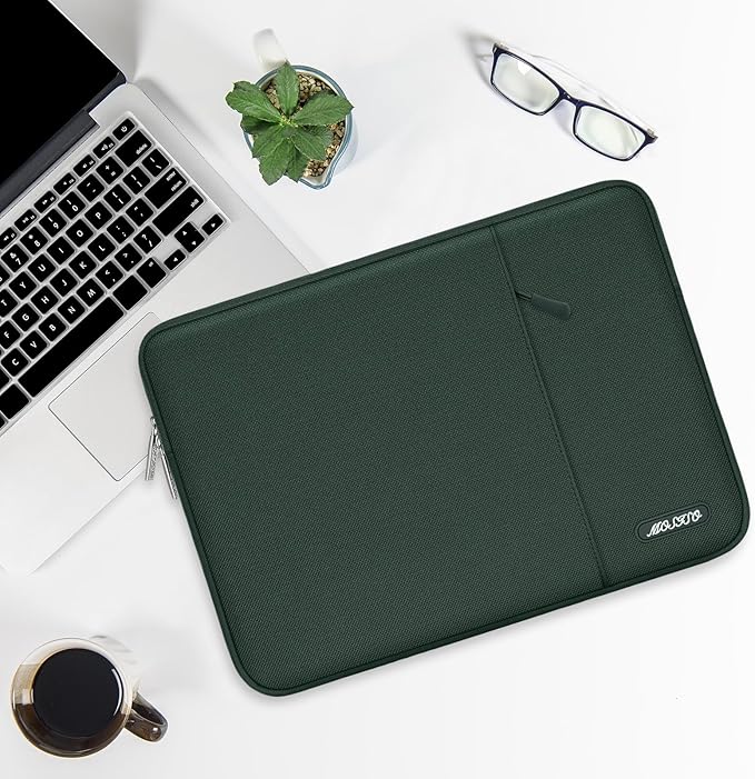 MOSISO Laptop Case 15 inch, Laptop Sleeve Bag with Pocket | Compatible with MacBook Air 15 inch M5 M4 M3 M2 2026-2023, Dell XPS, Polyester Vertical Computer Bag,Midnight Green - Image 5