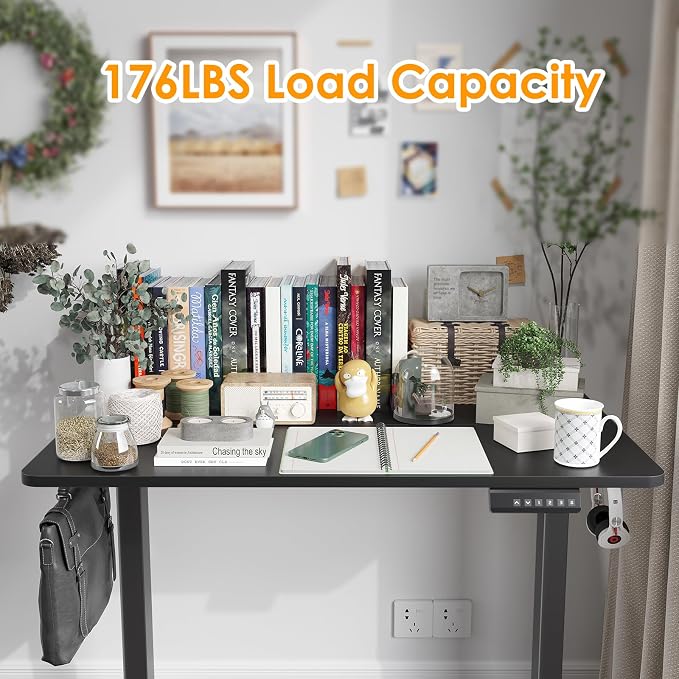 Electric Standing Desk Adjustable Height Sit Stand Home Office Desk with Splice Board - Image 2