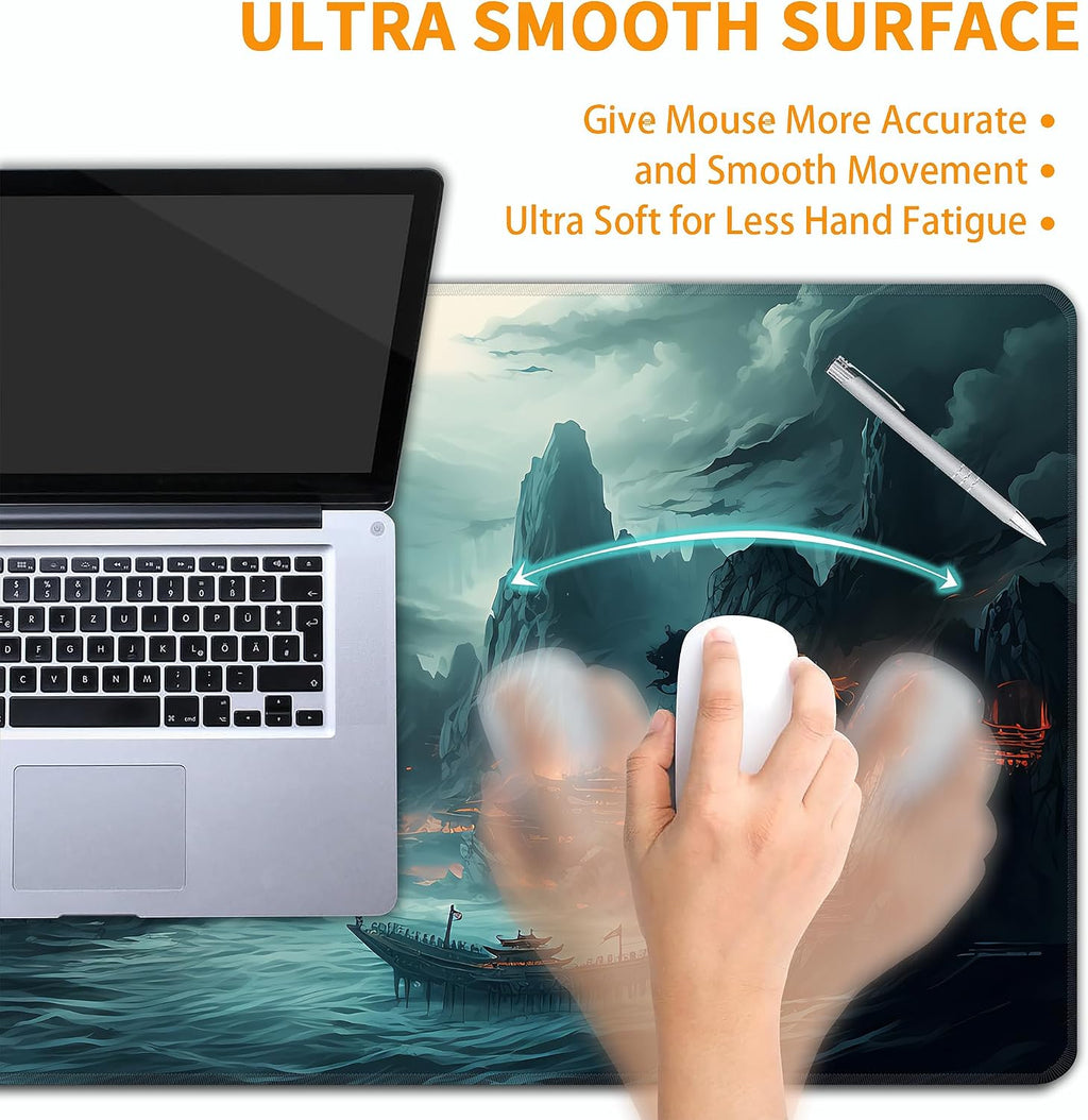 Dark Canyon Mouse Pad,XXL 35.4"x15.7" Big Gaming Mousepad,Large Extended Mouse Mat,Non-Slip Rubber Base Waterproof with Stitched Edges for Gaming Office Home - Image 5