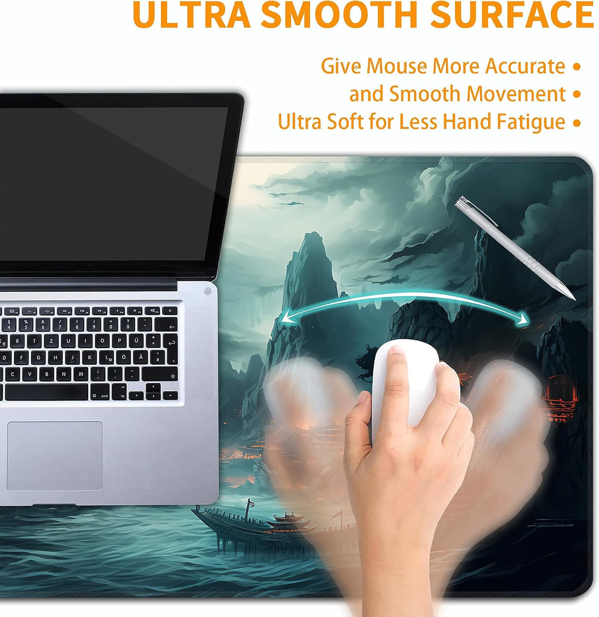 Dark Canyon Mouse Pad,XXL 35.4"x15.7" Big Gaming Mousepad,Large Extended Mouse Mat,Non-Slip Rubber Base Waterproof with Stitched Edges for Gaming Office Home - Image 5