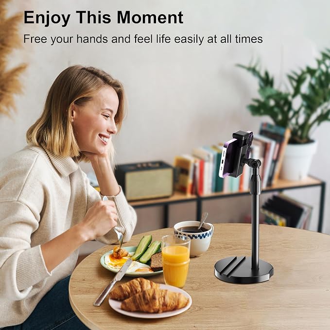 Telescopic Webcam Tripod Stand for Desk with Phone Holder, Desktop Webcam Mount Compatible with C922 C930e C920S C920 C615 C960 C920x Brio 4K, Table Phone Stand with 1/4'' Thread - Image 6