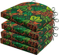 HARBOREST Outdoor Chair Cushions Set of 4, Water Resistant Patio Chair Cushions with Ties, Outdoor Seat Cushions for Patio Furniture, 17"x16"x2", Colored Leaf by HARBOREST