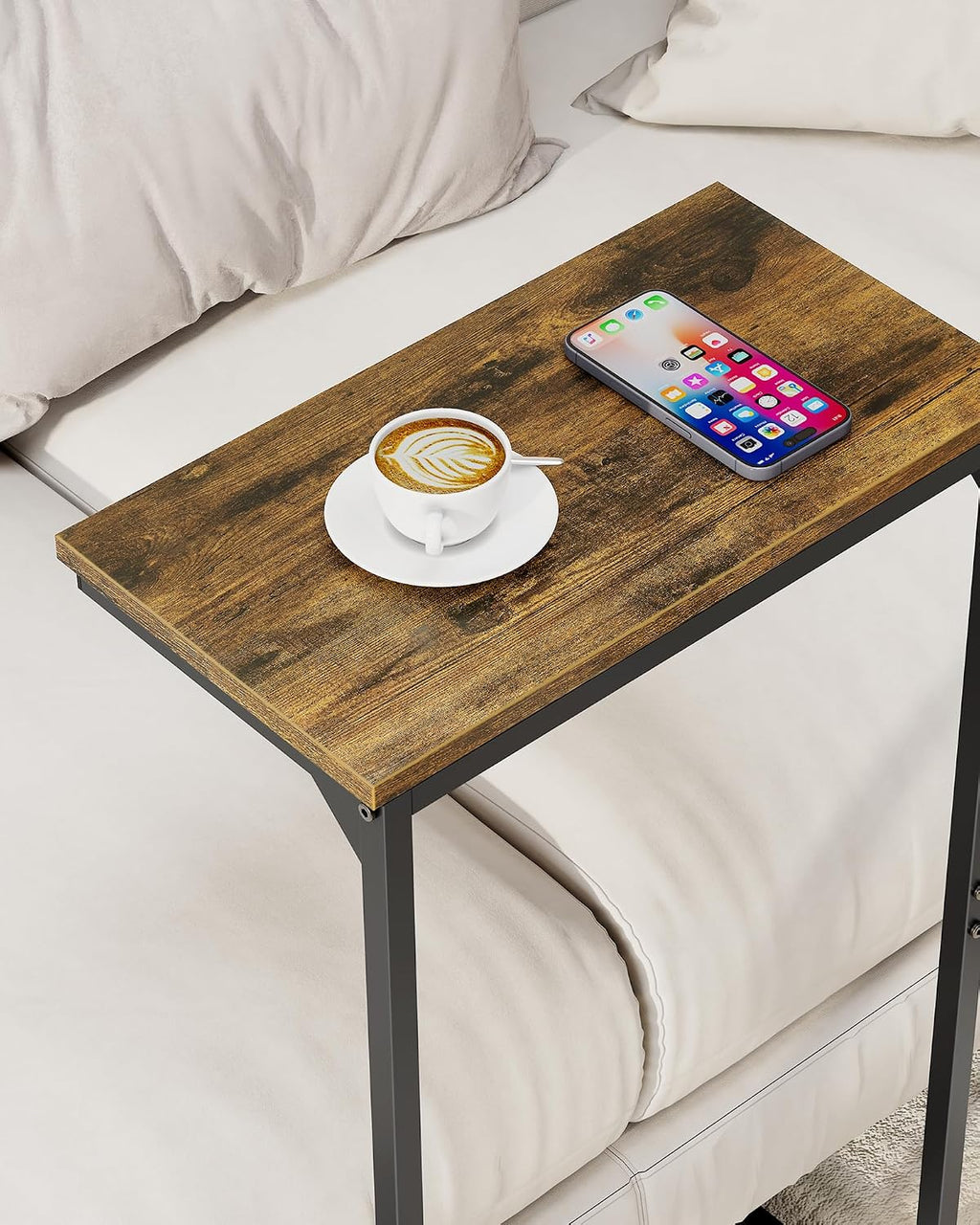 TUTOTAK C Shaped End Table Set of 2, 28.7 inch Tall Couch Small Side Table - Image 6