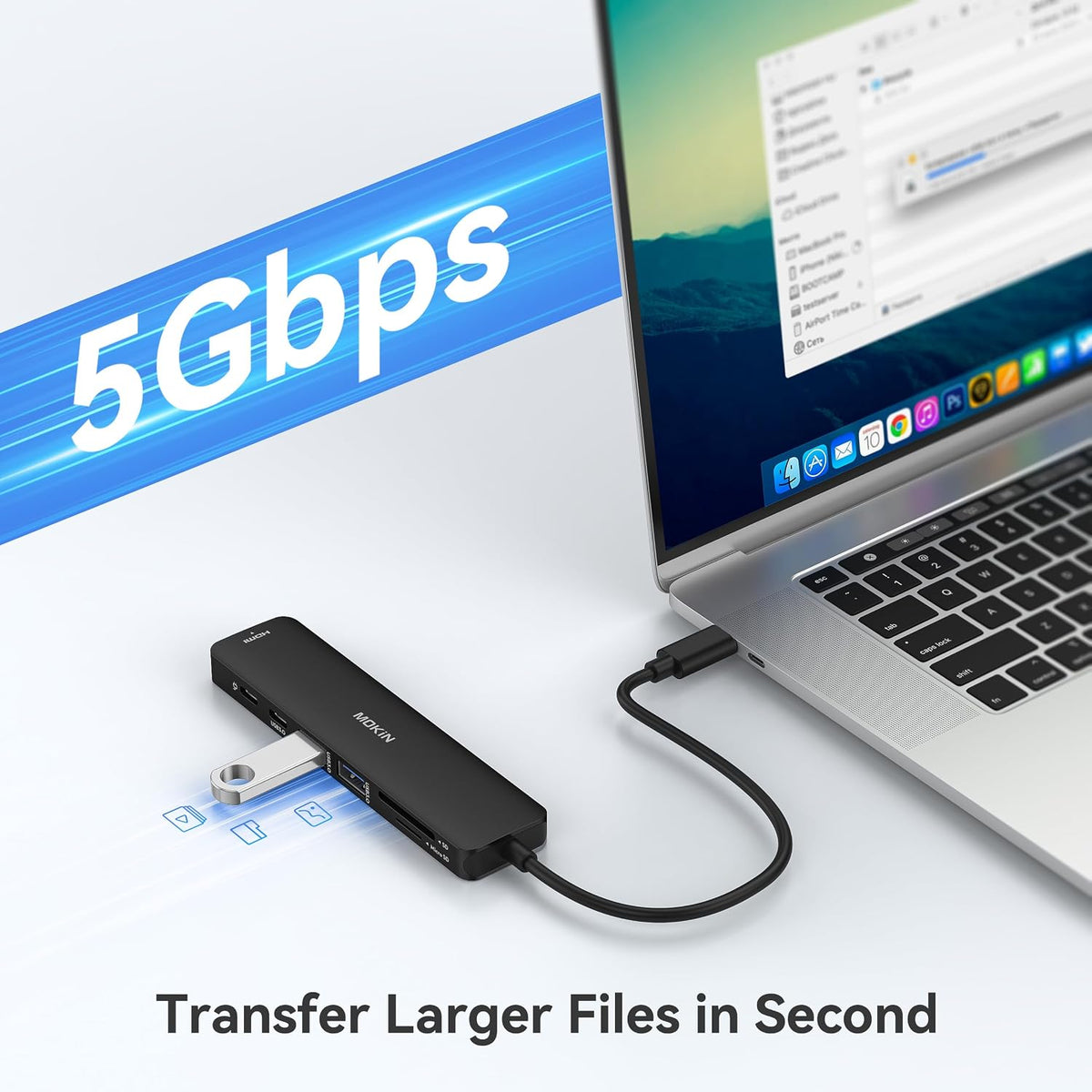 MOKiN USB C Hub HDMI Adapter Dongle for MacBook/Dell/HP/Lenovo Laptop - Image 5
