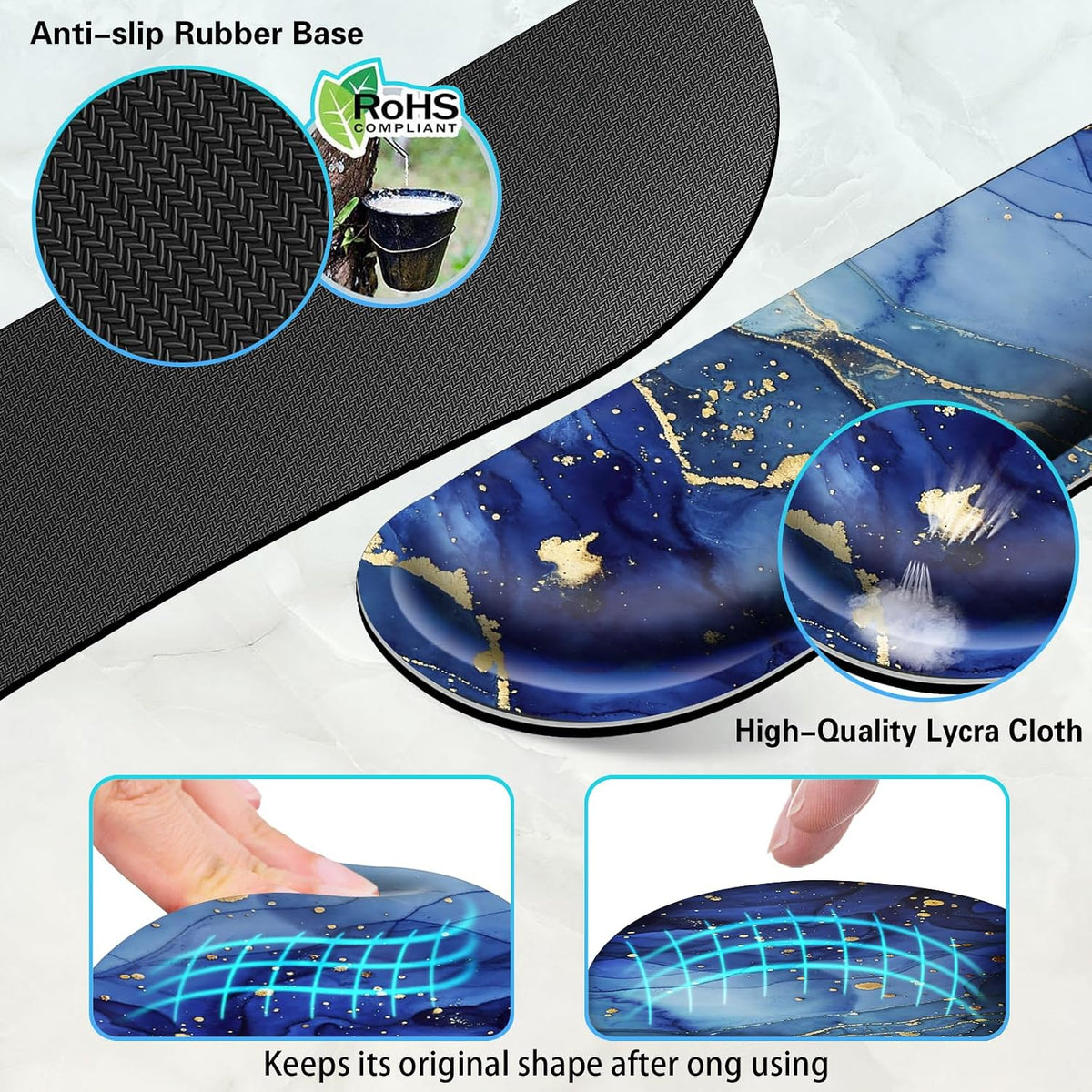 Canjoy Desk Mat with Wrist Rest, Desk Pad for Keyboard and Mouse 4-in-1 Mouse Pad + Keyboard Wrist Rest Support+ Coaster(35.4×15.7 in) Extended Desk Pad Memory Foam Non-Slip Desk Mat for Home Office - Image 4
