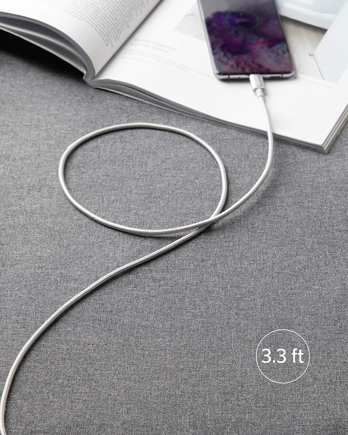 Anker USB C to USB C Cable, Type-C 60W Fast Charging Cable (3.3 FT, 2Pack) for iPhone 17 Series, iPad mini 6 and More (Silver) (Pack of 2) - Image 7