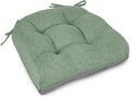 Chair Cushions for Dining Chairs 1 Piece, 18"x18"x3", Sage Green | Non-Slip with Ties, Tufted, Faux Linen, Seat Cushions for Dining Room Kitchen Breakfast Nook Indoor Home Office Living Room by FlyGulls