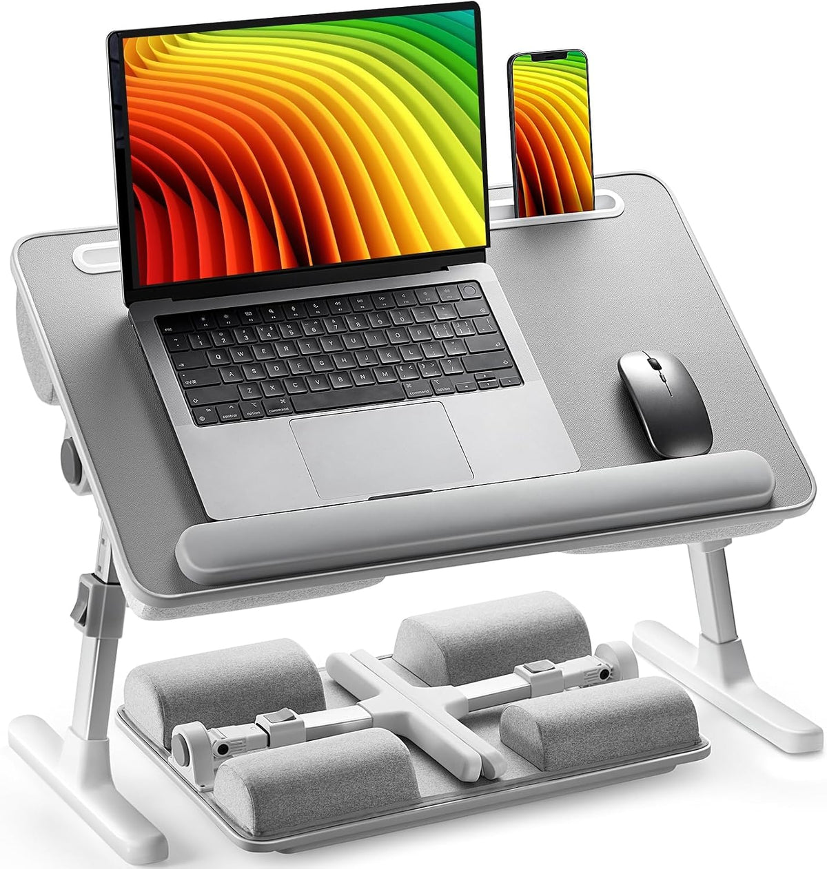 HUANUO Laptop Bed Lap Desk with Adjustable Height and 35° Tilt, Grey by HUANUO