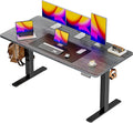 Huuger 55 x 28 Large Electric Standing Desk, Height Adjustable Desk, 27.6" Deep Desktop, Stand up Gaming Computer Office Desk with 2 Hooks, 3 Preset Heights, for Home Office, Grey by Huuger