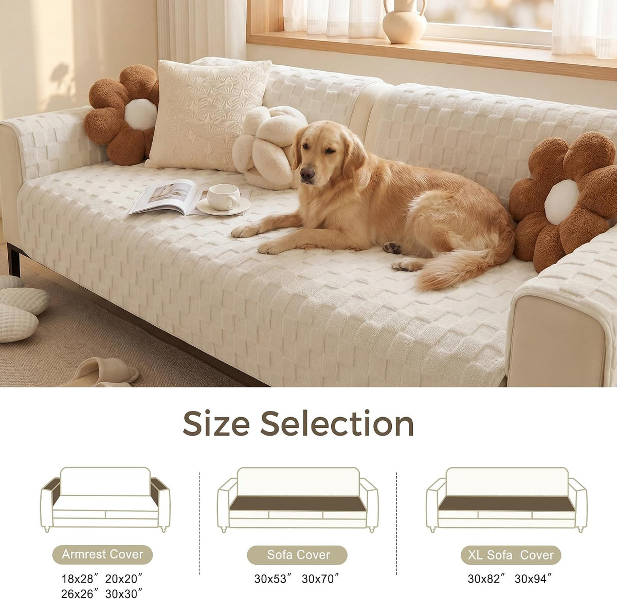 Foxdecor Couch Cover for Dogs Sofa Covers Non Slip Couch Pad Pet Friendly - Image 6