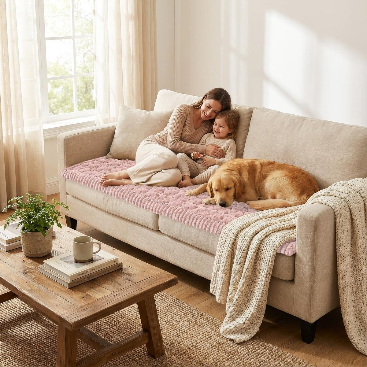 Smiry Couch Covers for Dogs, Non Slip Fuzzy Pet Sofa Protector Washable - Image 5