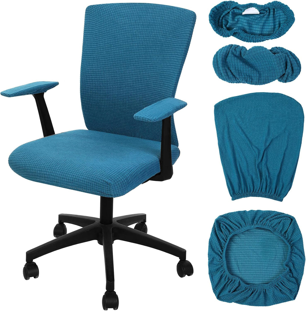 4 Pcs Office Chair Covers Stretchable Armrest Seat,XL,Emerald Green by Tallew