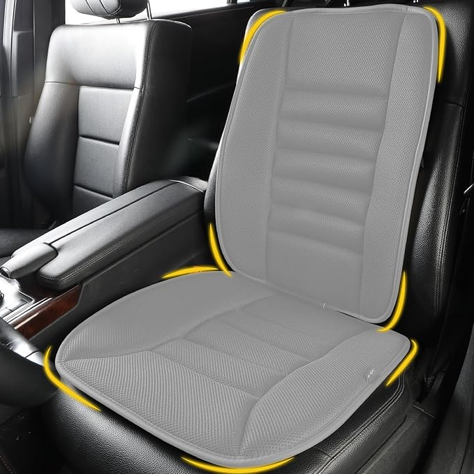 Lofty Aim Car Seat Cushion with Back Support Pillow, Driver Seat Cushion | Lumbar Support & Seat Cushion, Memory Foam Seat Cushion for Pain Relief, Butt Pillow for Car, Breathable 4D Mesh Gray by LoftyAim