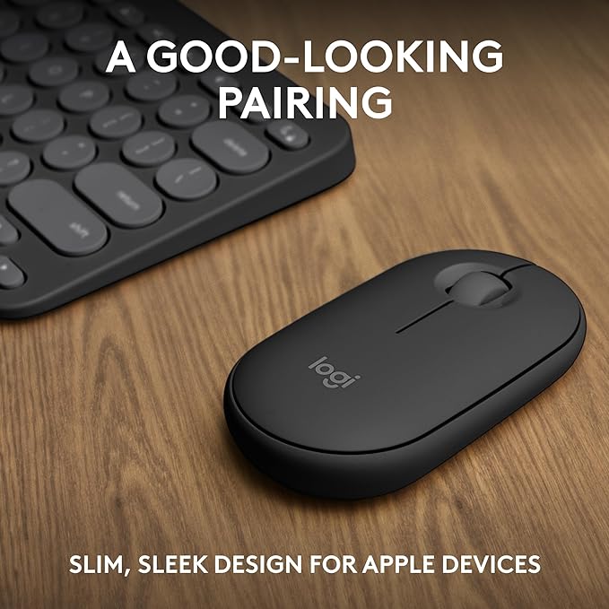 Logitech Pebble 2 Combo Mac Wireless Keyboard and Mouse - Tonal Graphite | Wireless, Slim, Quiet, Portable, Customizable, Bluetooth, Easy-Switch, macOS, iPadOS - Image 2