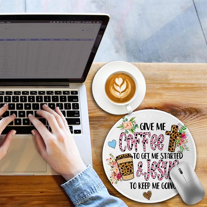Funny Work Mouse Pad, Small Round Mousepad for Desk, Laptop | Mini Travel Wireless Mice Pad for Computer, Office Accessories, Coworker Gifts, 8.6 x 8.6 inch - Image 3
