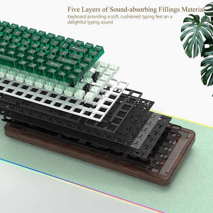 Womier 75% Wireless Creamy Keyboard with Wood Shell, QMK/VIA WD75 V2 - Image 6