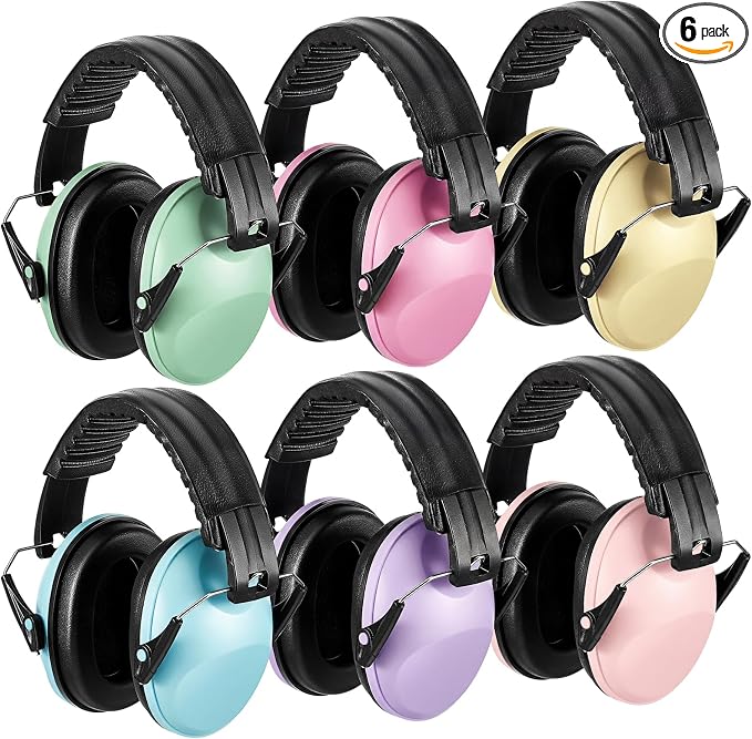6 Pcs Noise Cancelling Headphones Kids Adult Ear Muffs Bulk, Ear Protection 27dB Noise Reduction Hearing Earmuff(Sweet Style,Macaron Colors) by Amylove