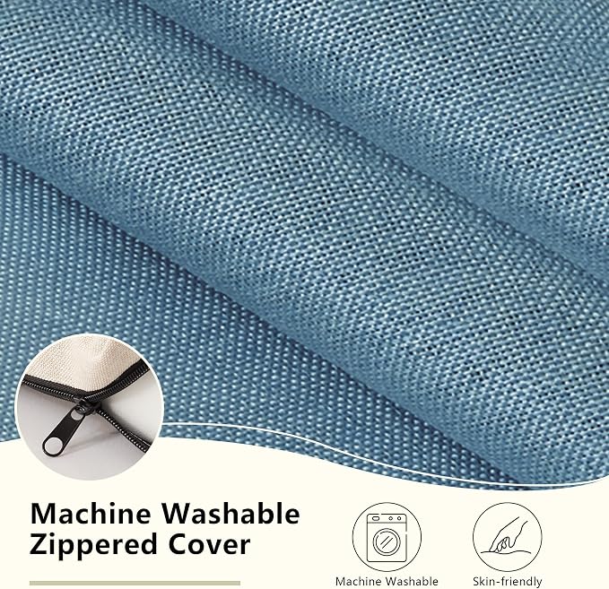 Nordjager Chair Cushions for Dining Chairs, 4 Pack Memory Foam Cushion | 2.5" Thick Chair Cushion; Waterproo Surface with 17" x 16" Size for Kitchen & Dining Chairs, Secure Ties and Washable Cover. - Image 7