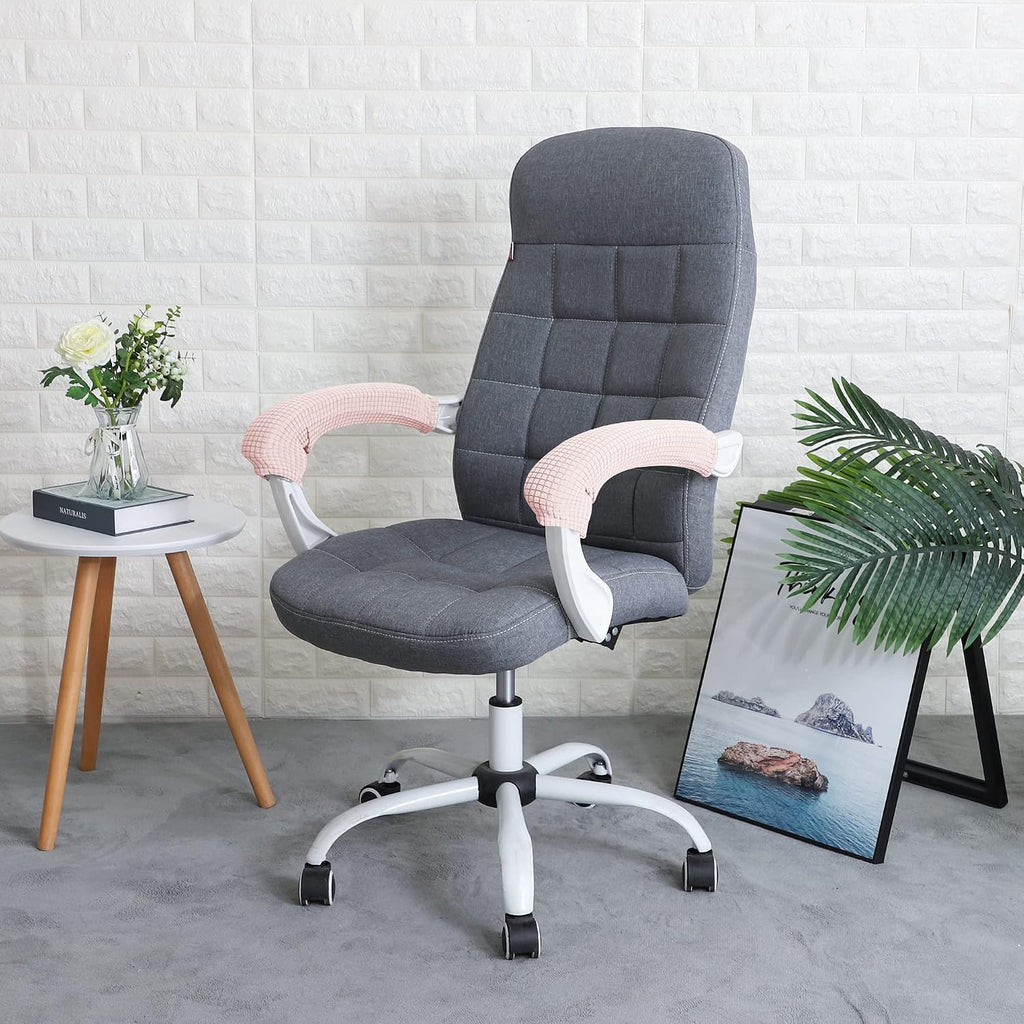 FORCHEER Office Chair Armrest Cover Stretchable Water Resistant Spandex Stretch Jacquard Computer Office Chair Arm Covers Chair Slipcover for Desk Chairs Arm 2P-Pink - Image 3