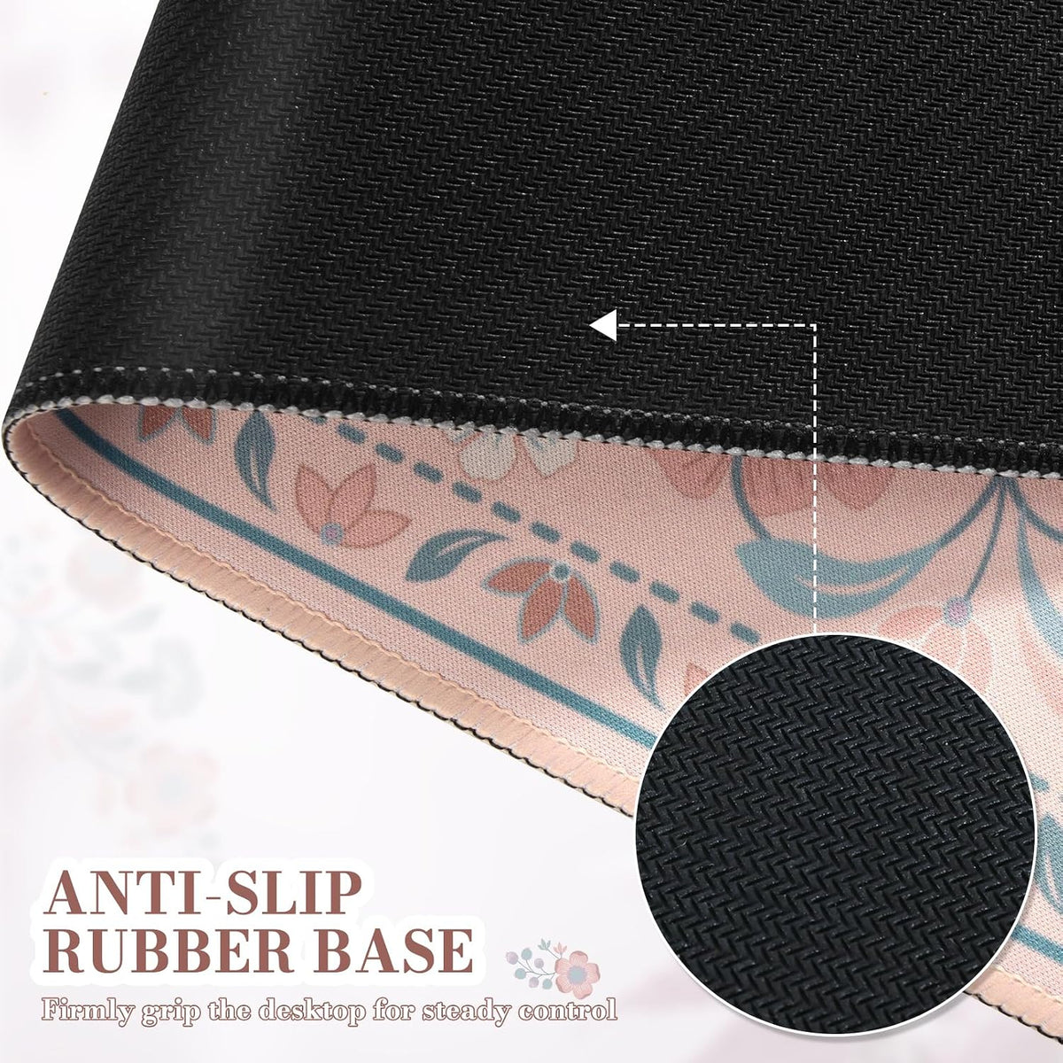 iCasso Desk Mat, Large Mouse Pad,35.4x15.7in,Peach Pink - Image 4