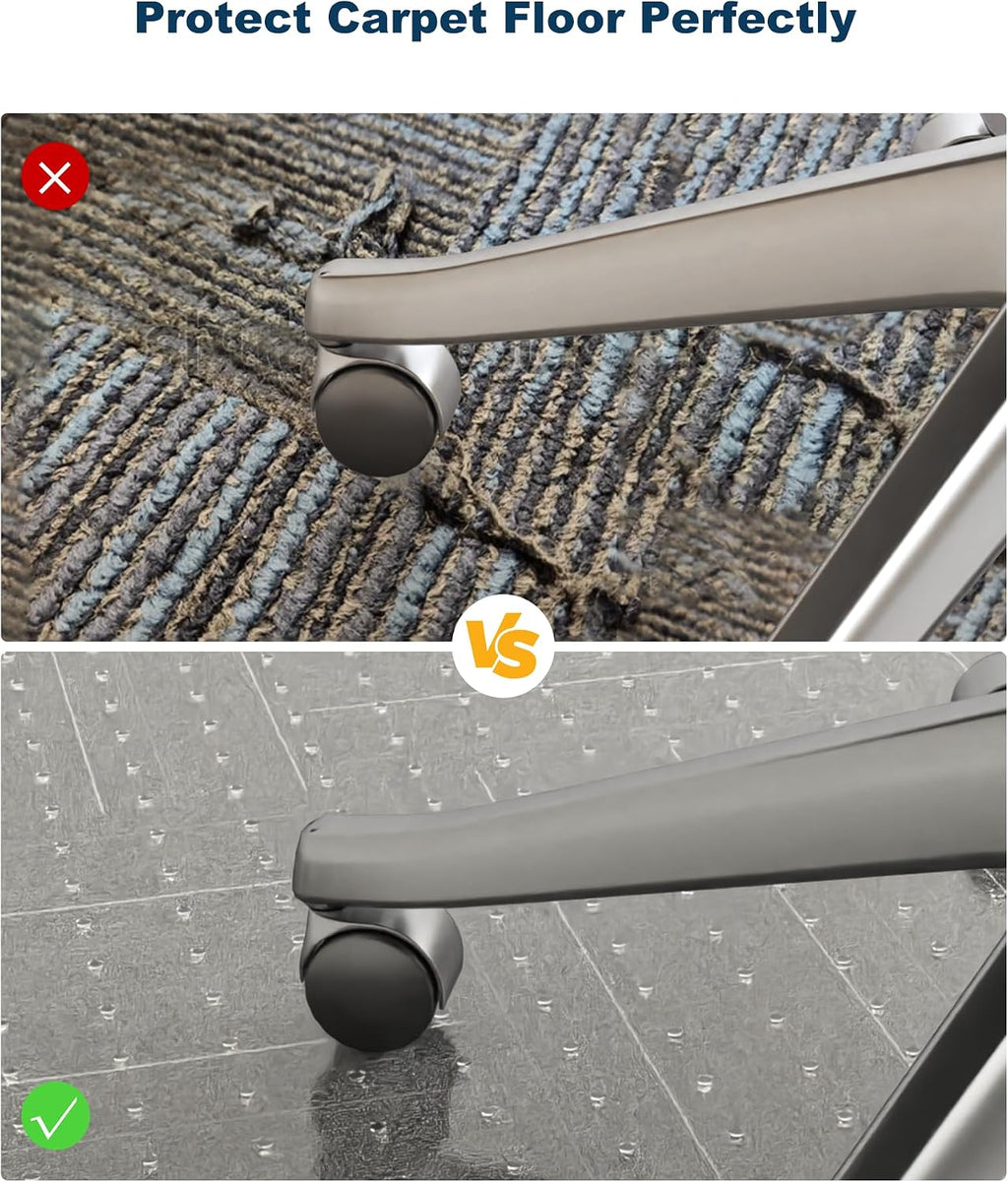 46"x 60" Clear Office Chair Mat for Carpet, Plastic Desk Chair Mat - Image 2