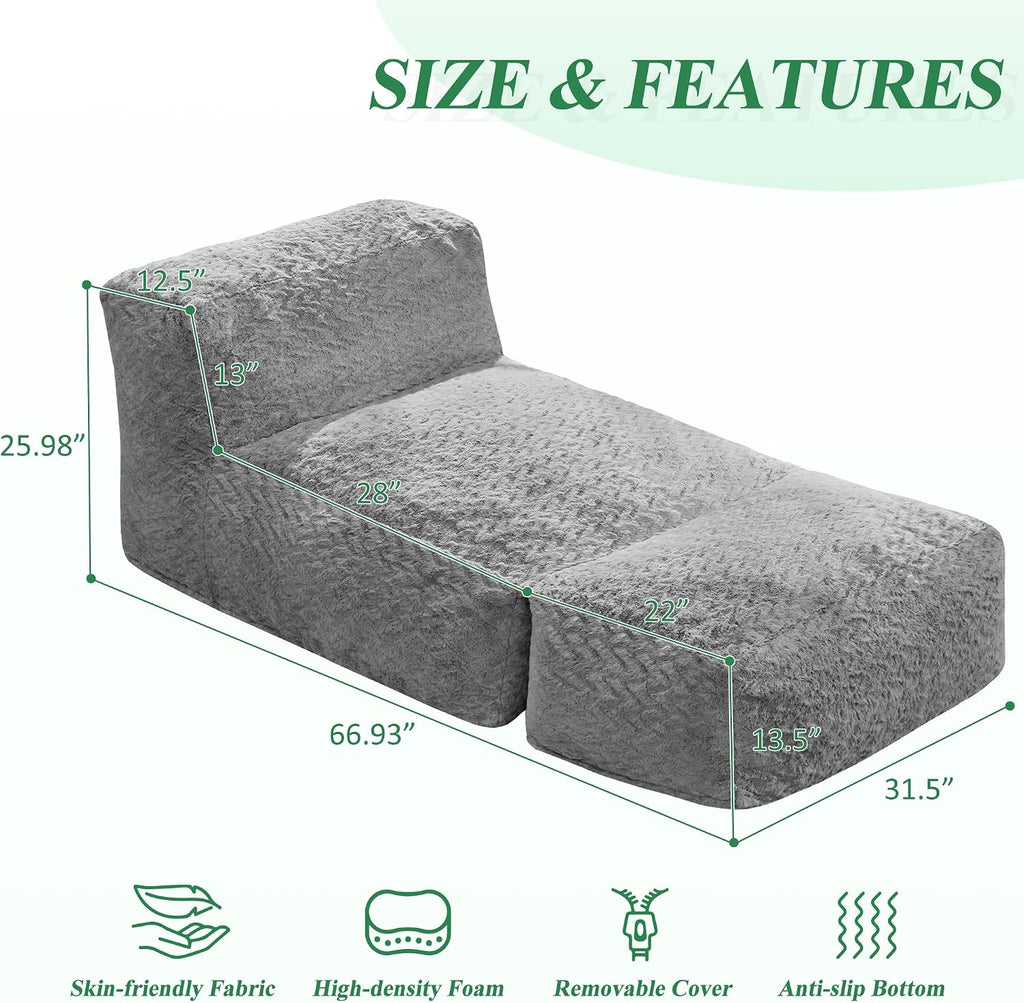Hobestluk Large Bean Bag Chairs for Adults Giant BeanBag Couch Lounger - Image 2