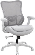 Big and Tall Office Chair 500lbs Heavy Duty Ergonomic Mesh Desk Chair with 23.6" Extra Wide Seat, 29.5" High Back, Adjustable Lumbar Support Flip-Up Arms for Large Body Types(Light Gray) by WITTLONG