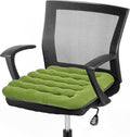 BUYUE Good Support Office Chair Cushion Padded, Soft Velvet Comfortable Non-Slip Seat Cushion for Computer Desk Kitchen Chair (1 Count, Green) by BUYUE