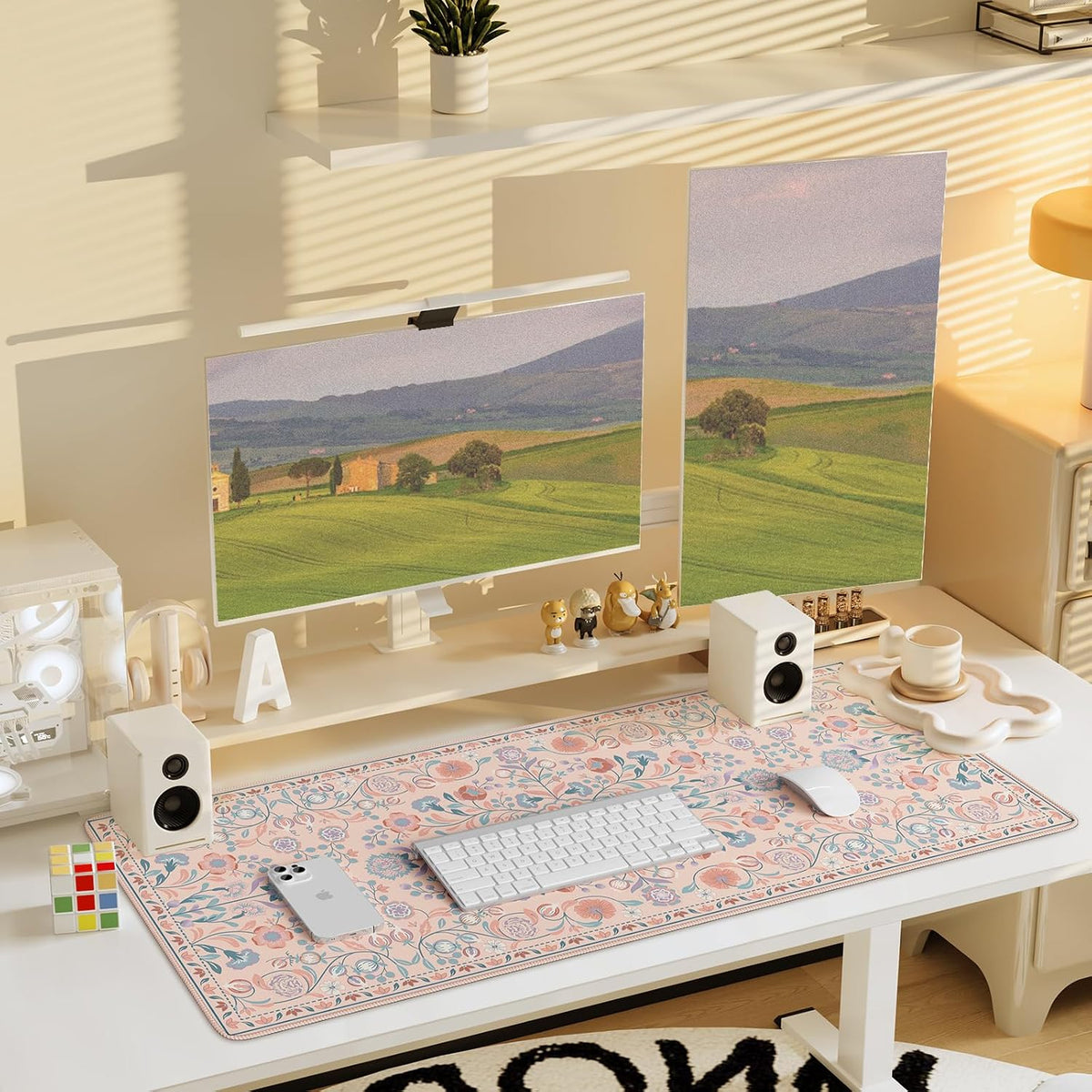 iCasso Desk Mat, Large Mouse Pad,35.4x15.7in,Peach Pink - Image 7