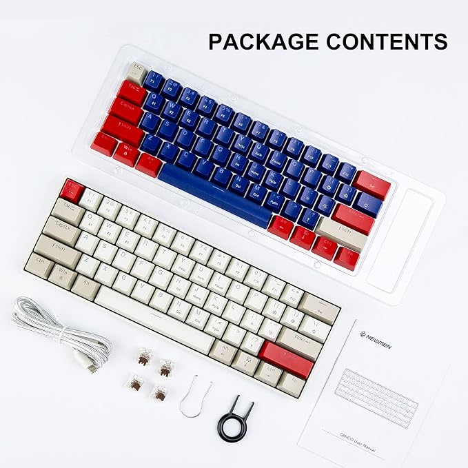 Newmen GM610 60% Wireless Mechanical Gaming Keyboard RGBBacklit BrownSwitch | 60% Wireless Gaming Mechanical Keyboard,Wired/Bluetooth/2.4G RGB Backlit, Anti-Ghosting Keys,Programmable,Hot-Swappable - Image 6