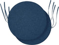 Outdoor Round Chair Cushions 15 Inch, Set of 2, Navy Blue | Fade-Resistant, Water-Resistant, Bistro Chair Seat Pads for Porch Garden Balcony Patio Furniture Stools, Non-Slip Bottom by Unknown