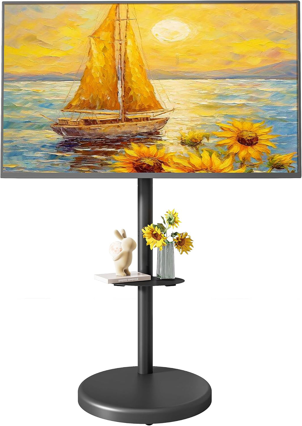 Rolling TV Stand for 37-86" TVs, 110 lbs, Black by ECOTINY