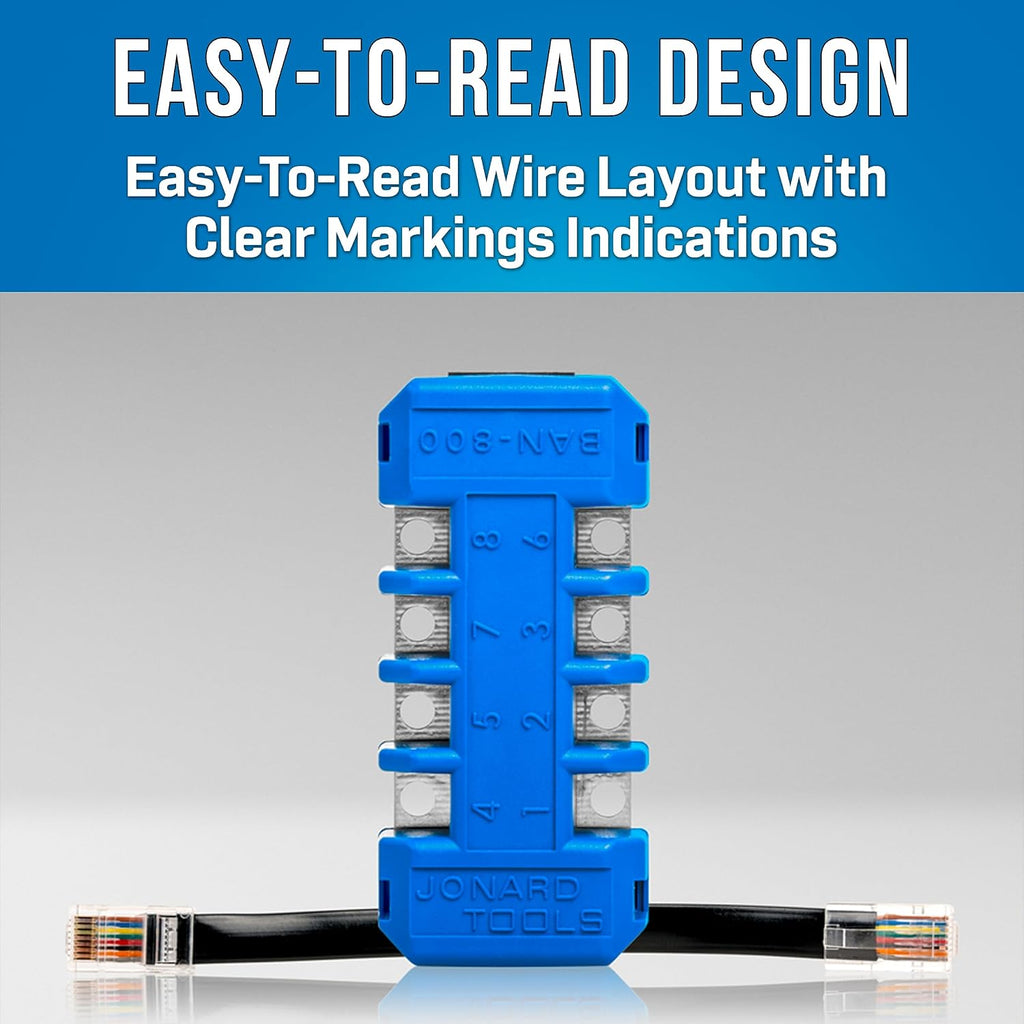 Jonard Tools BAN-800 RJ45 8-Position Modular Adapter, Test RJ11, RJ12, and RJ45 Plugs - Image 3