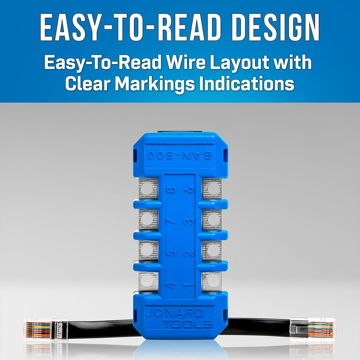 Jonard Tools BAN-800 RJ45 8-Position Modular Adapter, Test RJ11, RJ12, and RJ45 Plugs - Image 3