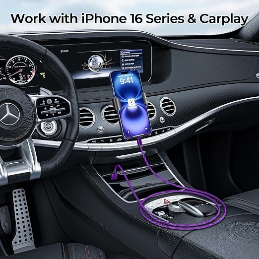 Basesailor for iPhone 17 16 Pro Max Charger Cord,USB to USB C Cable,Type C Charging Power Cord for Apple 17e 15 iPad 10 Air 4 5,Samsung Galaxy S26 S25 S24 S23,Purple,3Pack 1.5/3.3/6.6FT(0.5/1/2M) - Image 4