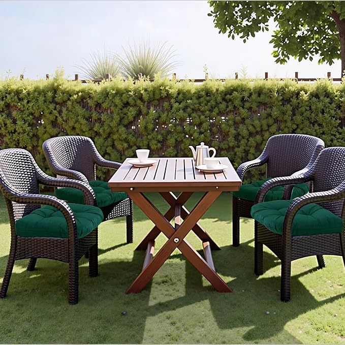 MTMR 2Pcs Outdoor Chair Cushions, Patio Furniture Seat Pads, Waterproof | 2Pcs , waterproof cover, PP cotton, u-shaped, no-fading, thick patio seat pads for outdoor wicker furniture in yard, 19x19x4 - Image 3