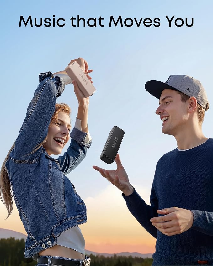 Anker soundcore 2 Portable Bluetooth Speaker, Stereo Sound, IPX7 | BassUp, 24H Playtime, Bluetooth 6, Wireless Speaker for Home, Outdoors, Travel-Mocha Brown - Image 4