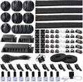 N NOROCME 192 PCS Cable Management Kit 4 Wire Organizer Sleeve | 11 Cable Holder,35Cord Clips 10+2 Roll Cable Organizer Straps,100 Fastening Cable Ties,for Computer TV Under Desk by N+NOROCME