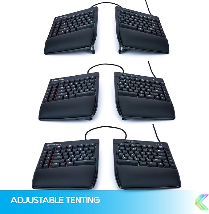 KINESIS Freestyle Edge RGB Plus Split Mechanical Keyboard | Hotswap Linear Switches | RGB | Ergonomic | Detachable Palm Support | Fully Programmable | Mac Keycaps Included | Lift Kit Included - Image 3