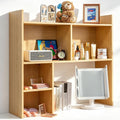 deli Desktop Shelf, Desk Hutch with 5 Shelves for Computer Desk, Natural | 3-Tier Desktop Display Rack, Multipurpose Wood Desktop Bookshelf Storage Organizer for Dorm Office Home by delioffice