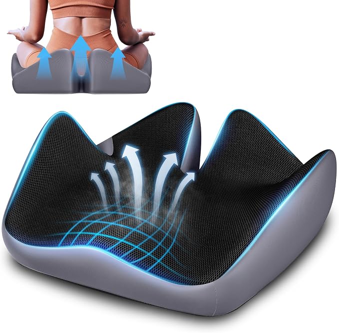 Coccyx Seat Cushion, U-Shaped Memory Foam Office Chair | High-Density Memory Foam Helps Reduce Tailbone Pressure; Washable Mesh Cover, Anti-Slip Base for Office Chair, Car & Travel by Trepcrow