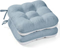 BETU Chair Cushions for Dining Chairs Set of 2,3.5" Thick Kitchen Table Chair Pads with Ties,Non Slip Backing and Covers, Seat Cushion for Dining Room,Bar,Patio Chairs,15.5"X15.5"X3.5",Smoky Blue by BETU