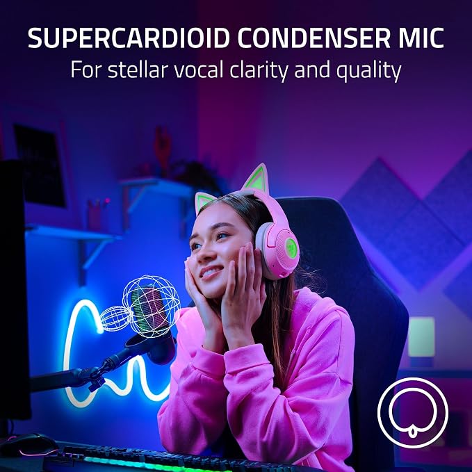 Razer Seiren V3 Chroma RGB, Stream & Game Reactive, USB Microphone, Black | Tap-to-Mute Sensor, Condenser Mic, Digital Gain Limiter & Shock Absorber, Works with OBS, Discord, Zoom, Teams - Image 4