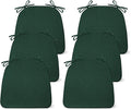 IASEAHK Chair Cushions for Dining Chairs Set of 6, Non Slip Kitchen Chair Pads, 17" x 16" x 2", Indoor Dining Chair Cushions with Ties, D-Shaped Seat Cushions for Kitchen Chairs, Dark Green by IASEAHK