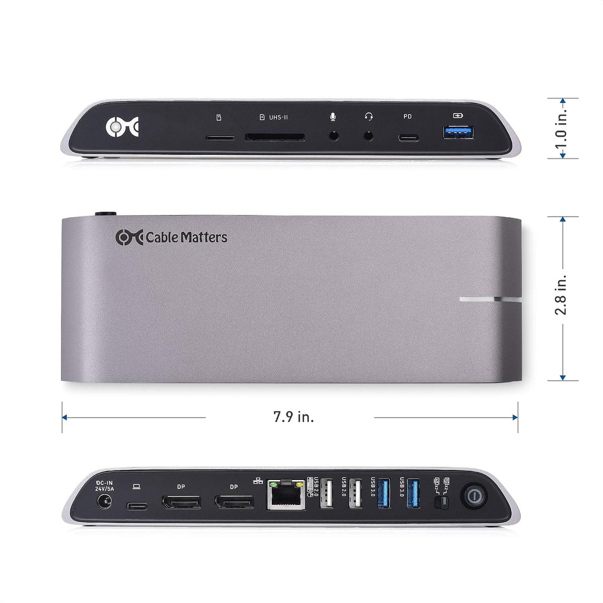 Cable Matters USB C Dock for Windows, Dual 4K DisplayPort, 80W Charging - Image 6