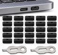 USB-C Port Blockers 25 Pack with 2 Keys, Secure Fit and Easy Removal, Black by PortPlugs