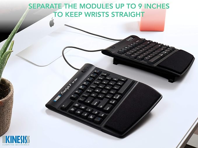 KINESIS Freestyle2 Ergonomic Keyboard w/ VIP3 Lifters for Mac (9" Separation) - Image 3
